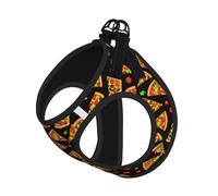 Tasty Pizza Print Reflective Pet Leash Vest For Small Dogs & Cats, Adjustable Outdoor Walking Hiking Vest