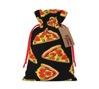 Tasty Pizza Printed Drawstring Gift Bags,Various Sizes, Bulk Plastic Packaging Bags