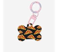 Tasty Pizza Printing Acrylic Dog Bone Ornament,Dog Tags Personalized Pet Ornament, Key Chain Bone Shaped Id Tags