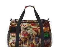 Tasty Pizza Travel Duffel Bag Large Foldable Waterproof Overnight Bag Beach Swim Bags Pool Sports Gym