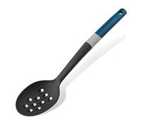 Tasty Serving Spoon with Grater, Non-Stick Cooking Spoon, Spoon Ladle with Soft Grip Handle, Stirring Spoon, Non-Scratch Kitchen Utensil, Dimensions, 34 x 7 cm, Colours, Dark Blue, Grey