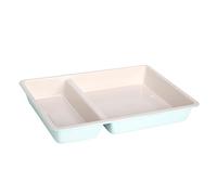 Tasty Smart Solutions Bakeware, 13-Inch x 9-Inch 2-Section Roasting Pan, Durable Carbon Steel for Even Cooking, Premium Nonstick Coating, Divided Design for One-Pan Meals, Dishwasher Safe, Aqua