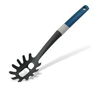 Tasty Spaghetti Spoon with Portioner Made of Plastic, Soft-Touch Handle with Measurements for Cooking and Serving Spaghetti, Dimensions: 34x7cm, Colours: Dark Blue, Black & Grey
