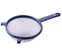 TASTY Stainless Steel Strainer with ABS Plastic Handle, Diameter 17 x 33 x 8 cm, Ideal for Washing, Draining and Straining, Dishwasher Safe, Rustproof, FSC-Certified, Colour: Blue/Silver