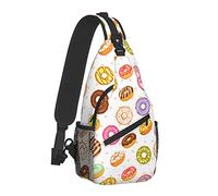 Tasty Sweets Doughnut Sling Bag for Women Men,Crossbody Shoulder Bags Casual Sling Backpack Chest Bag Travel Hiking Daypack for Outdoor