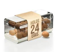 Tasty Tools 24-Egg Rolling Dispenser - Clear Platic Refridgerator Organizer with Lid