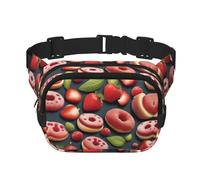 Tasty Wonders Square Double-Layer Waist Bag with Adjustable Strap for Outdoor Activities, Black, One Size