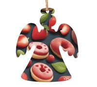 Tasty Wonders Wooden Christmas Tree Ornaments Angel Shape 2 PCS - Vintage Pendant Decorations for Holiday Home Decor