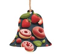 Tasty Wonders Wooden Christmas Tree Ornaments Bell Shape 1 PC - Vintage Pendant Decorations for Holiday Home Decor