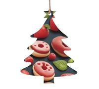 Tasty Wonders Wooden Christmas Tree Ornaments Christmas Tree Shape 4 PCS - Vintage Pendant Decorations for Holiday Home Decor