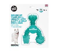 TastyBone TrioBone Dental Nylon Dog Chew Toy for Large Dogs (Peppermint) - Strong Healthy Teeth & Gums, Indestructible for Aggressive Chewers, Everlasting Flavour, Made in the UK