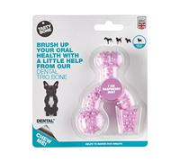 TastyBone TrioBone Dental Nylon Dog Chew Toy for Toy Dogs (Raspberry Mint) - Strong Healthy Teeth & Gums, Indestructible for Aggressive Chewers, Everlasting Flavour, Made in the UK