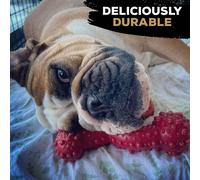 TastyBone TrioBone Nylon Dog Chew Toy for Large Dogs (Beef) - Indestructible for Aggressive Chewers, Everlasting Flavour, Strong Healthy Tee