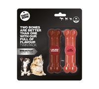 TastyBone Twin Pack Nylon Dog Chew Toys for Toy Dogs (Beef Sausage & B