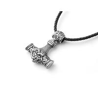 Tasunom Gothic Black Leather Choker Necklace With BIG 14K Pendant for Women, M, Leather, No Gemstone