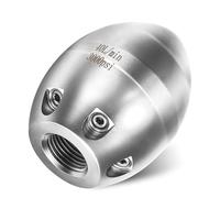 TasuoX Sewer Jetter Nozzle for Pressure Washer, 3/8" NPT Internal Thread Strong Shot Jetter Head, Stainless Steel Power Washer Drain Jetter Cleaner, 3000 PSI