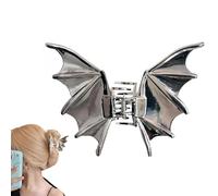 Tasutterr Halloween Bat Hair Clip, Goth Large Metal Bat Hair Claw Clips for Women and Girls, Gothic Barrettes Party Costumes Favors (Silver)