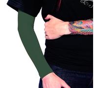 Tat2X Tattoo Cover Up Sleeve - Full Arm Sleeves Cover Tattoos at Work - Keep Tattoos Looking Fresh - Breathable Stay-Dry Fabric - Blocks 97% of UV Rays - Made in USA - Olive Green - 3XL - 1 Sleeve,