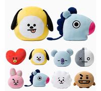 (TATA) Soft Plush Toy Pillow Stuffed Dolls Cushion Cute Toys Kpop Bts Bt21 Tata Shooky Rj Suga Cooky Kids Children Gift