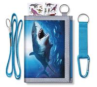 TATAANTY kids Wallet for Boys Teen Girls ages 6-16 Trifold,Toddler Wallet with Zippered Coin Pocket and Card Holders, Unique Birthday Gifts for Children, Shark2226, Shark