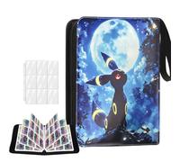 TATAFUN 9 Pocket Card Binder, 900 Pockets Capacity with 50 Double Sided Sleeves, PU Leather Waterproof, 3 Ring Trading Card Binder for Football TCG Cards, Card Collection Album for Collectors