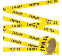 TATAFUN Halloween Caution Tapes, 4.8cm*25m, Yellow Caution Tape Roll, Hazard Warning Barrier Safety Tape, with Bold Black Font Text, for Workplace, Danger Areas, Halloween Decorations, Zombie Party