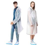 TATAFUN Waterproof Portable Raincoat，Clear and Reusable Rain Resistant Poncho with Hoods and Sleeves for Travel, Festivals, Outdoors，Mountaineering（2pack）