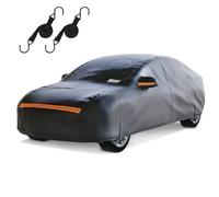TATATOO Waterproof Outdoor Car Cover,6 Layers Full Exterior Protection,Resistant to Rain,Snow,UV,and Dust,All-Weather Automobile Cover,Universal Fit for Sedans up to 212 inches,with Zipper Door,Black