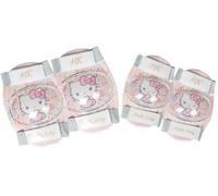 Tataway Hello Kitty Elbow and Knee Pads Set for Girls, Size S, with Hard Shell, Inner Padding, and Adjustable Elastic Straps, CE EN14120 Certified