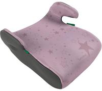Tataway i-Size ECE R129/03 car backrest seat. Child Safety Lifter with a Height of 126 to 150 cm. Rise with Star Graphics, seat for Children on a Pink Background