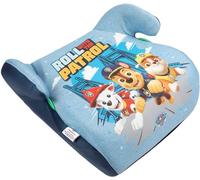 Paw Patrol Booster Seat for the Safety of Children 125 to 150 cm with Graphics of Cute Dogs Chase, Rubble and Marshall on a Light Blue Background