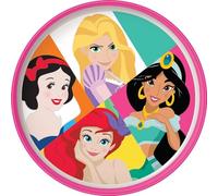 Tataway in viaggio si cresce Disney Princess Snow White Ariel Jasmin Rapunzel Children's White Plastic Dinner Plate with Non-Slip Base