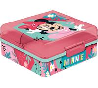 TATAWAY Kids Disney Minnie Sandwich Box Food Storage Multi Compartment Plastic