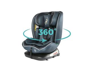 Tataway Puppies I-Size Car Seat 40-150 cm, 360° Swivel Child Car Seat, with Isofix Hooks, Group 0-1-2-3, Approx. 0-12 Years (0-36 kg), Height Adjustable, Reclining