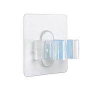 Tatay 1041000 - QuickFix Clip Broom Holder, Wall Organizer for Laundry Room, Kitchen, etc. Hanger with Adhesive by Micro Suction Cups, Holds up to 5 Kilos, Reusable, Translucent, One Size