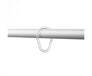 TATAY 12 Shower Curtain Hooks | 3 cm Diameter | Transparent Plastic | Universal Fit | Durable and Easy to Install | Made in Europe | Shower Curtain Rings with 5-Year Warranty