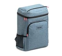 TATAY 25L Insulated Cooler Backpack | Leak-proof | Padded Strap and Back | Keeps Cold for up to 12 Hours | Thermal Backpack with Airtight Zip Closure | 6 Pockets | 31x19x35cm - Denim Blue