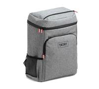 TATAY 25L Insulated Cooler Backpack | Leak-proof | Padded Strap and Back | Keeps Cold for up to 12 Hours | Thermal Backpack with Airtight Zip Closure | 6 Pockets | 31x19x35cm - Denim Grey