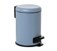 TATAY Bathroom Trash Bin with Stainless Steel Pedal, 3L Capacity, Remvable Inner Case, Cushioned Drop Closure, BPA Free, Blue. Measures 17,5 x 22,5 x 25 cm.