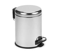 TATAY 5L Pedal Bathroom Bin | Hygienic, Touch-Free Opening | Soft-Close, Silent Lid | Removable Interior for Easy Cleaning | Functional Design | 29 x 22 x 27 cm - Nordic Model - Silver