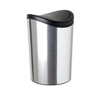 TATAY Bathroom Waste Bin with Tipping Lid, 6L Capacity made of Polypropylene, BPA Free, Metallic, Measures 19 x 19 x 28 cm