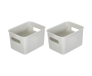 Tatay 7010101 Baobab Small Multi-Purpose Storage Basket with 1.5 Litre Capacity, White Parchment, 12.8 x 16.7 x 10 (Pack of 2)