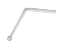 TATAY Angle Shower Curtain Rod, Aluminium, White, 80x100-150cm