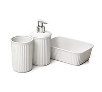 TATAY Baobab 3-Piece Countertop Bathroom Set, Plastic Material, BPA Free