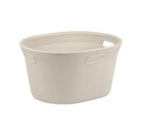TATAY Baobab ECOHOME Laundry Basket with Lid, 35L Capacity, Polypropylene, BPA-Free, 100% Recycled Plastic, Beige, Dimensions: 41 x 33 x 50 cm