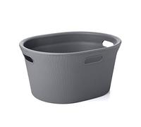 Tatay Baobab Laundry Basket, 35L Capacity, Polypropylene, BPA free, 3 handles. Anthracite Grey. Measures 52 x 42.5 x 26.5 cm