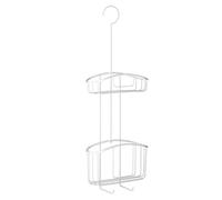 TATAY basket chrome metal painted white, with 2 baskets of different capacities, perfect for hanging on the shower screen.