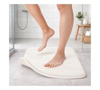 Tatay Bath Mat Nuvola, 100% Microfiber, Non-slip, Absorbent, Quick Dry, Soft Touch, Memory Effect, Washable, white. Measures 40 x 60 cm