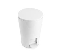 TATAY Pedal bathroom waste bin, Collection Diabolo, Made of Polypropylene, with capacity of 5 l, Measures 28.2 x 19 x 21 cm Modern 19.00x21.00x28.20 cm white