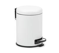 TATAY Bathroom Bin with Pedal 5L | Soft Close Lid | Practical and Removable Interior | Durable Stainless Steel | Modern Look for Your Bathroom - White Toilet Bin